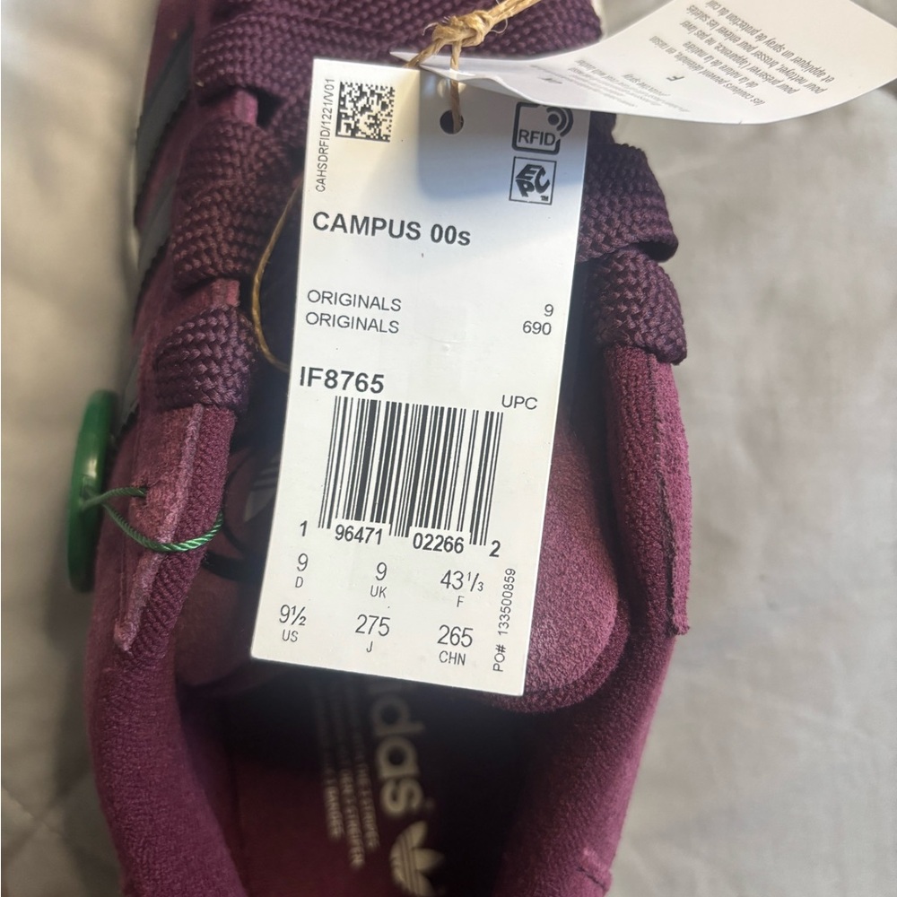 Adidas Women's Maroon Campus Sneakers - Picture 7 of 9